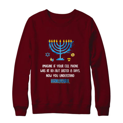 Funny Quote Sarcastic Hanukkah Chanukah Cellphone Gift-T-Shirt & Sweatshirt-Crewneck Sweatshirt-Maroon