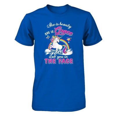 She Is Beauty She Is Grace She Can Stab In The Face-T-Shirt & Tank Top-Premium T-Shirt-Royal