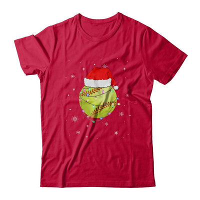 Santa Hat Softball Christmas Gifts-T-Shirt & Sweatshirt-Classic T-Shirt-Red