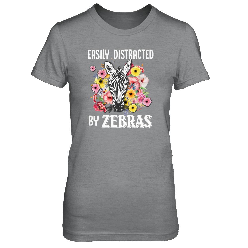 Easily Distracted By Zebras-T-Shirt & Tank Top-Women's T-Shirt-Sport Grey