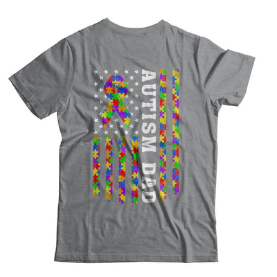 Proud Autism Dad Us Flag Autistic Daddy Fathers Day-T-Shirt & Hoodie-Classic T-Shirt-Sport Grey