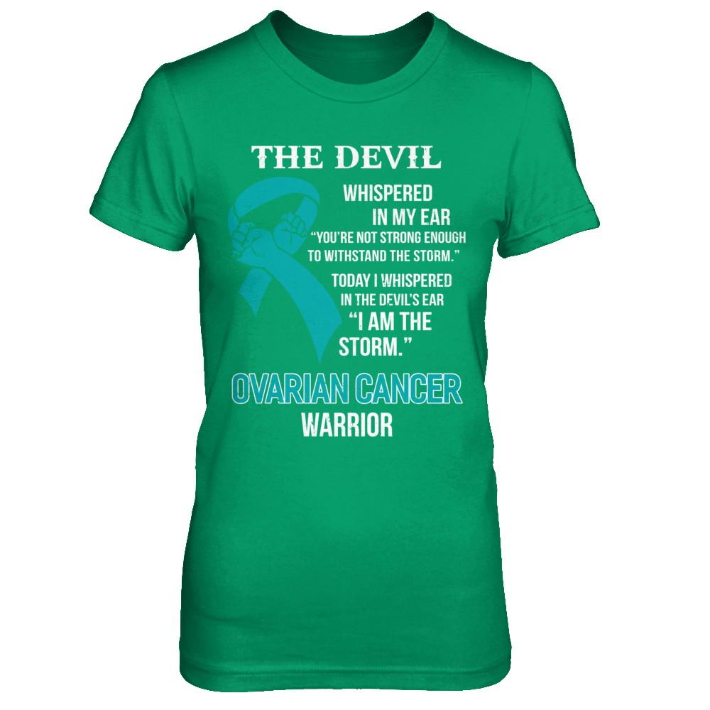 I Am The Storm Support Ovarian Cancer Warrior Gift-T-Shirt & Hoodie-Women's T-Shirt-Irish Green
