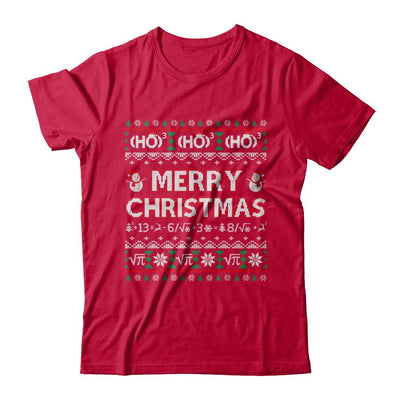 Merry Christmath Funny Math Christmas Ugly Sweaters-T-Shirt & Sweatshirt-Classic T-Shirt-Red