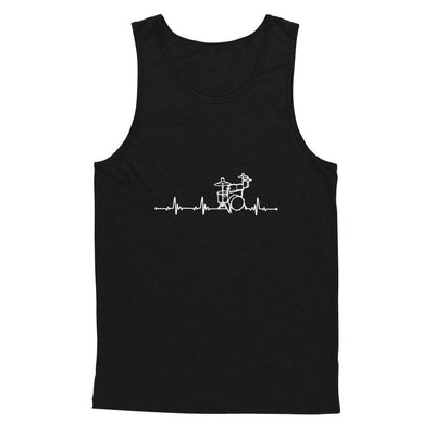 Drums Heartbeat Drummers Music Lover Musician Rock-T-Shirt & Hoodie-Unisex Tank-Black