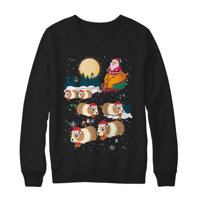 Funny Christmas Guinea Pig Reindeer Lover Santa Gift-T-Shirt & Sweatshirt-Crewneck Sweatshirt-Black