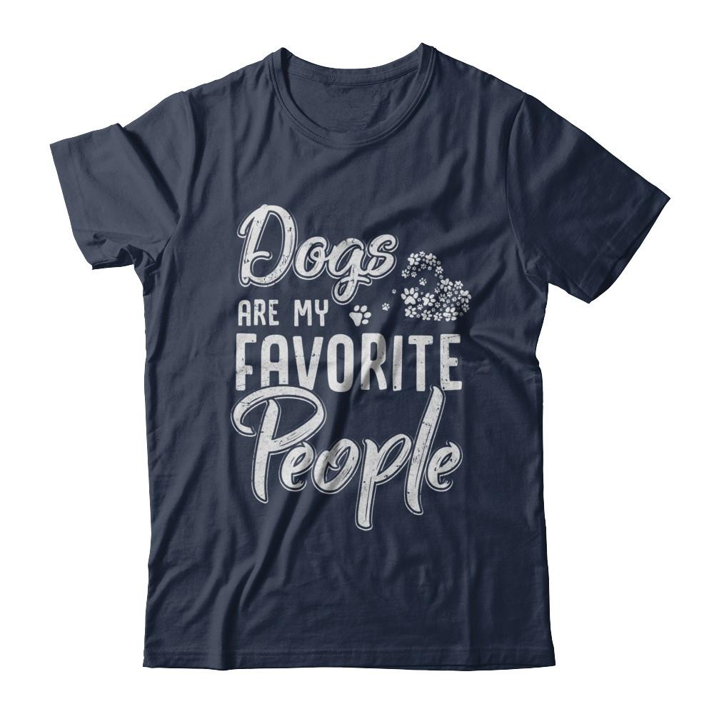 Dogs Are My Favorite People Cat Lovers-T-Shirt & Hoodie-Classic T-Shirt-Navy