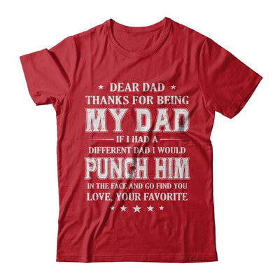 Dear Dad Thanks For Being My Dad Fathers Day-T-Shirt & Hoodie-Classic T-Shirt-Red