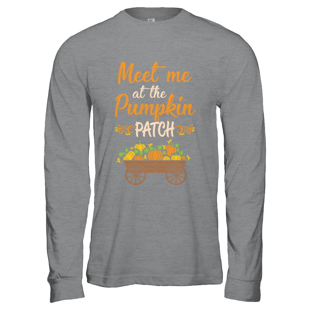 Meet Me At The Pumpkin Patch Halloween Costume-T-Shirt & Hoodie-Long Sleeve T-Shirt-Sport Grey