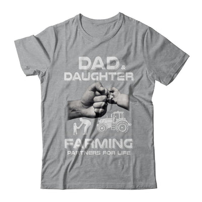 Farmer Dad And Daughter Farming Partners For Life Fathers Day-T-Shirt & Hoodie-Classic T-Shirt-Sport Grey