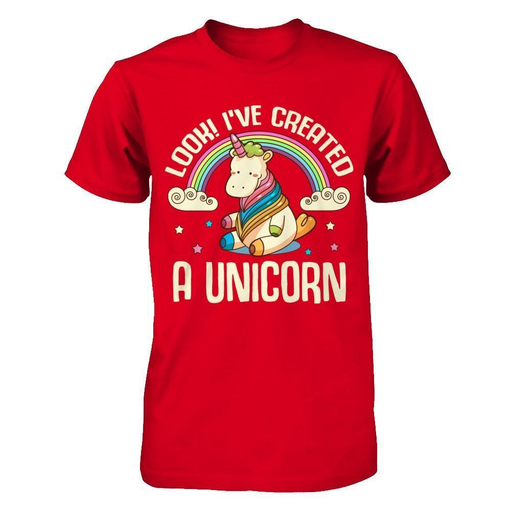 Look I've Created A Unicorn-T-Shirt & Hoodie-Premium T-Shirt-Red