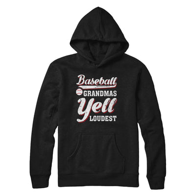 Baseball Grandmas Yell Loudest-T-Shirt & Hoodie-Pullover Hoodie-Black