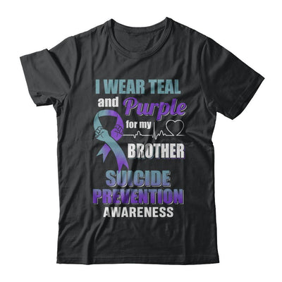 I Wear Teal Purple For My Brother Suicide Prevention-T-Shirt & Hoodie-Classic T-Shirt-Black