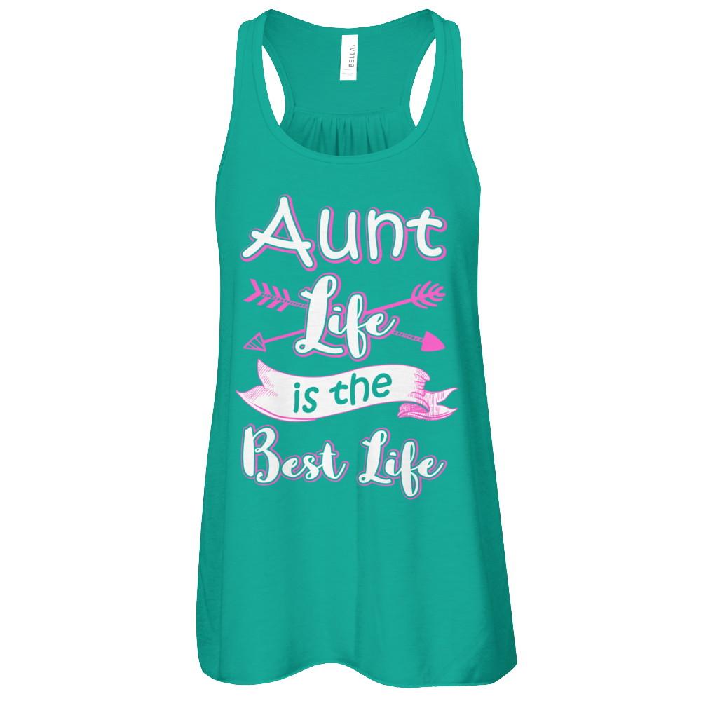 Aunt Life Is The Best Life Faunty Funny Aunty-T-Shirt & Tank Top-Women's Flowy Racerback Tank-Kelly