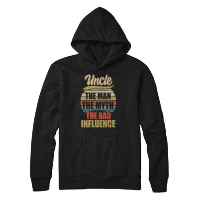 Vintage Uncle The Man The Myth The Bad Influence-T-Shirt & Hoodie-Pullover Hoodie-Black
