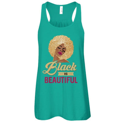 Black Is Beautiful African Black Pride-T-Shirt & Tank Top-Women's Flowy Racerback Tank-Kelly