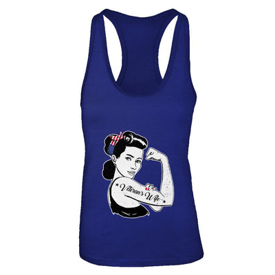 4Th Of July Veteran's Wife From Husband Army-T-Shirt & Tank Top-Women's Ideal Racerback Tank-Royal