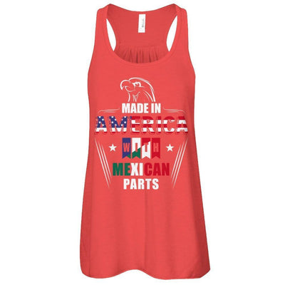 Made In America With Mexican Part-T-Shirt & Hoodie-Women's Flowy Racerback Tank-Red