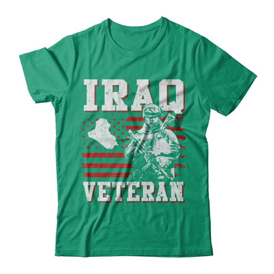 Iraq Veteran America Flag Distressed Vintage-T-Shirt & Hoodie-Classic T-Shirt-Kelly Green