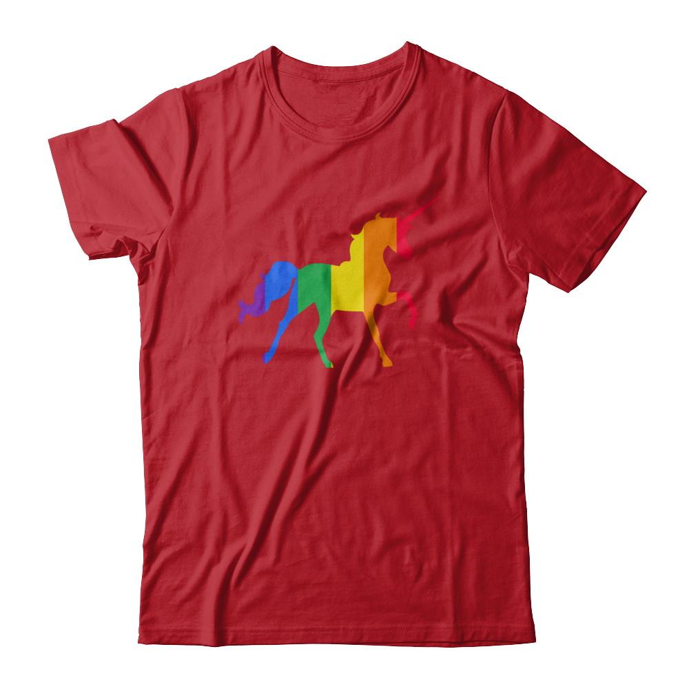 Pride LGBT Unicorn Gift Rainbow LGBT Gay Lesb-T-Shirt & Hoodie-Classic T-Shirt-Red