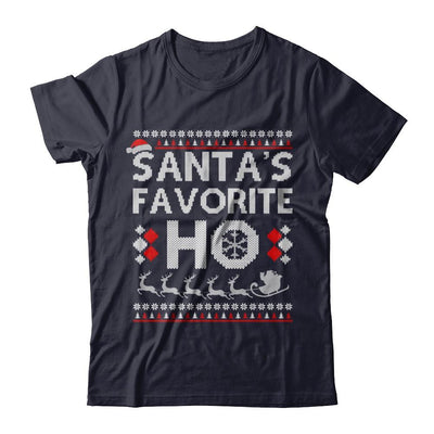 Santa's Favorite Ho Funny Ugly Sweater Christmas-T-Shirt & Sweatshirt-Premium T-Shirt-Midnight Navy