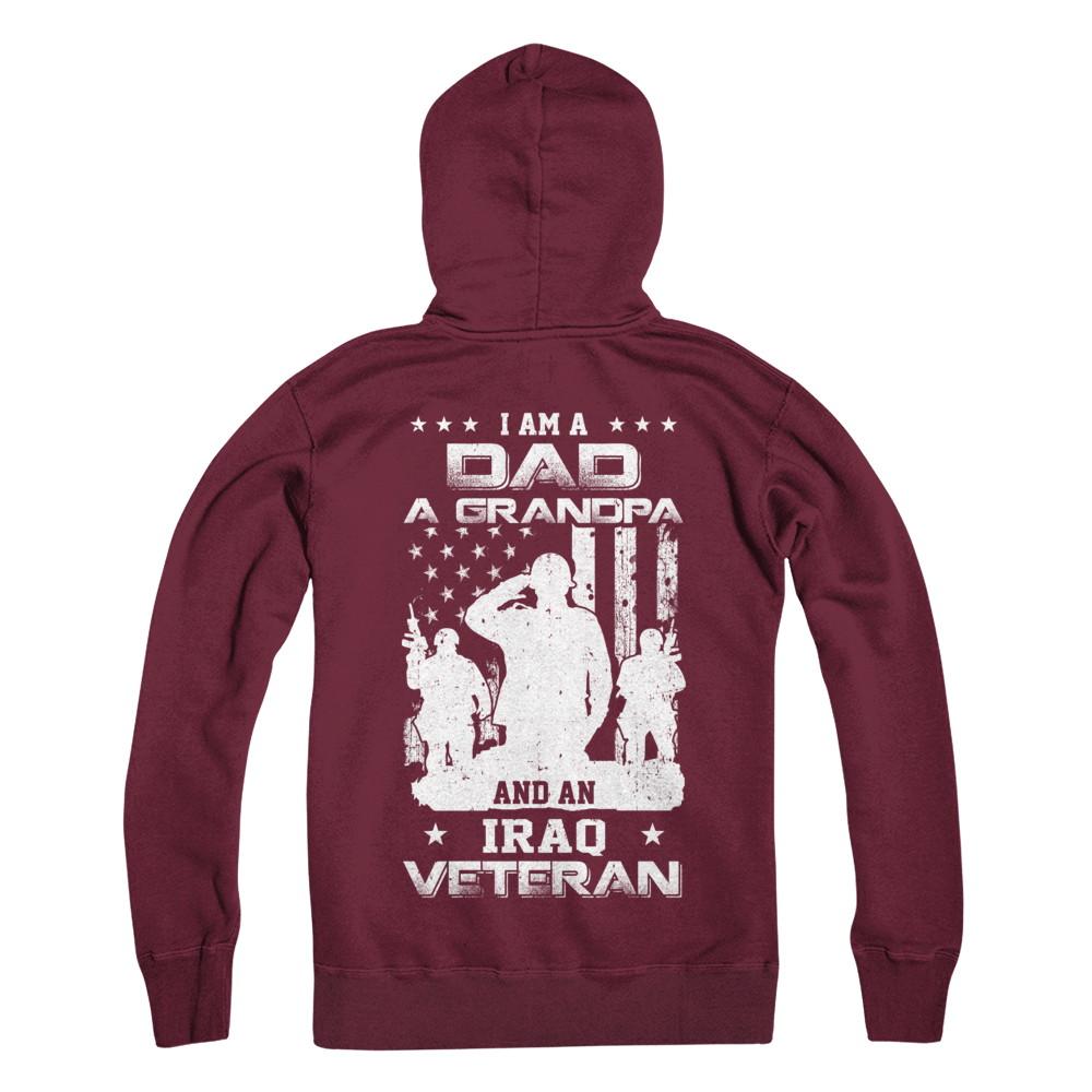I'm A Dad A Grandpa And An Iraq Veteran-T-Shirt & Hoodie-Hanes - Heavyweight Pullover Hoodie-Maroon