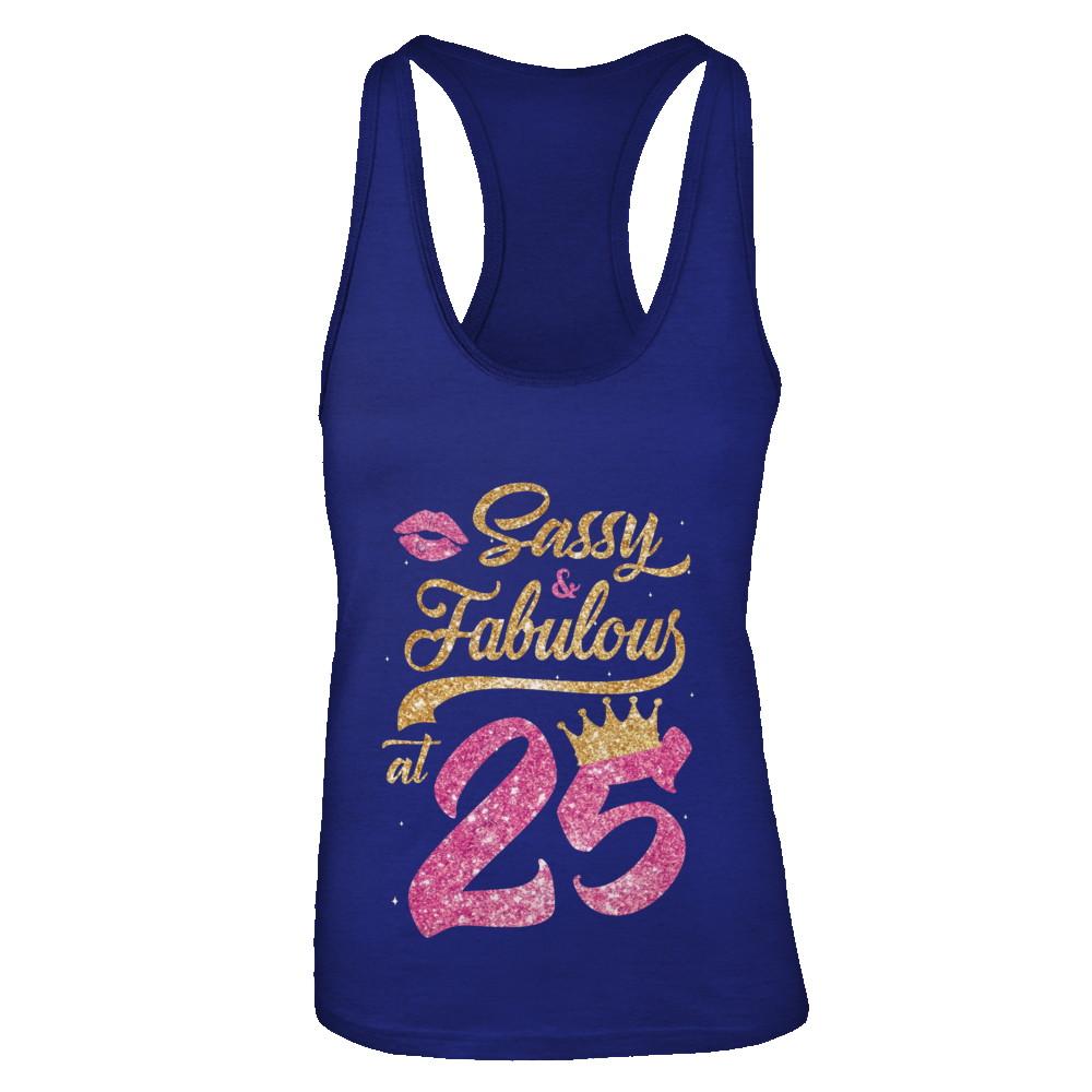 Sassy And Fabulous At 25th 1996 Birthday Gift-T-Shirt & Tank Top-Women's Ideal Racerback Tank-Royal