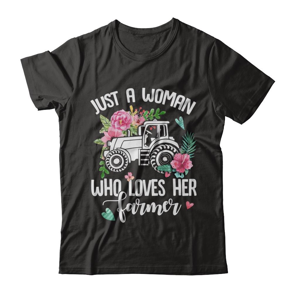 Just A Woman Who Loves Her Farmer-T-Shirt & Hoodie-Premium T-Shirt-Black