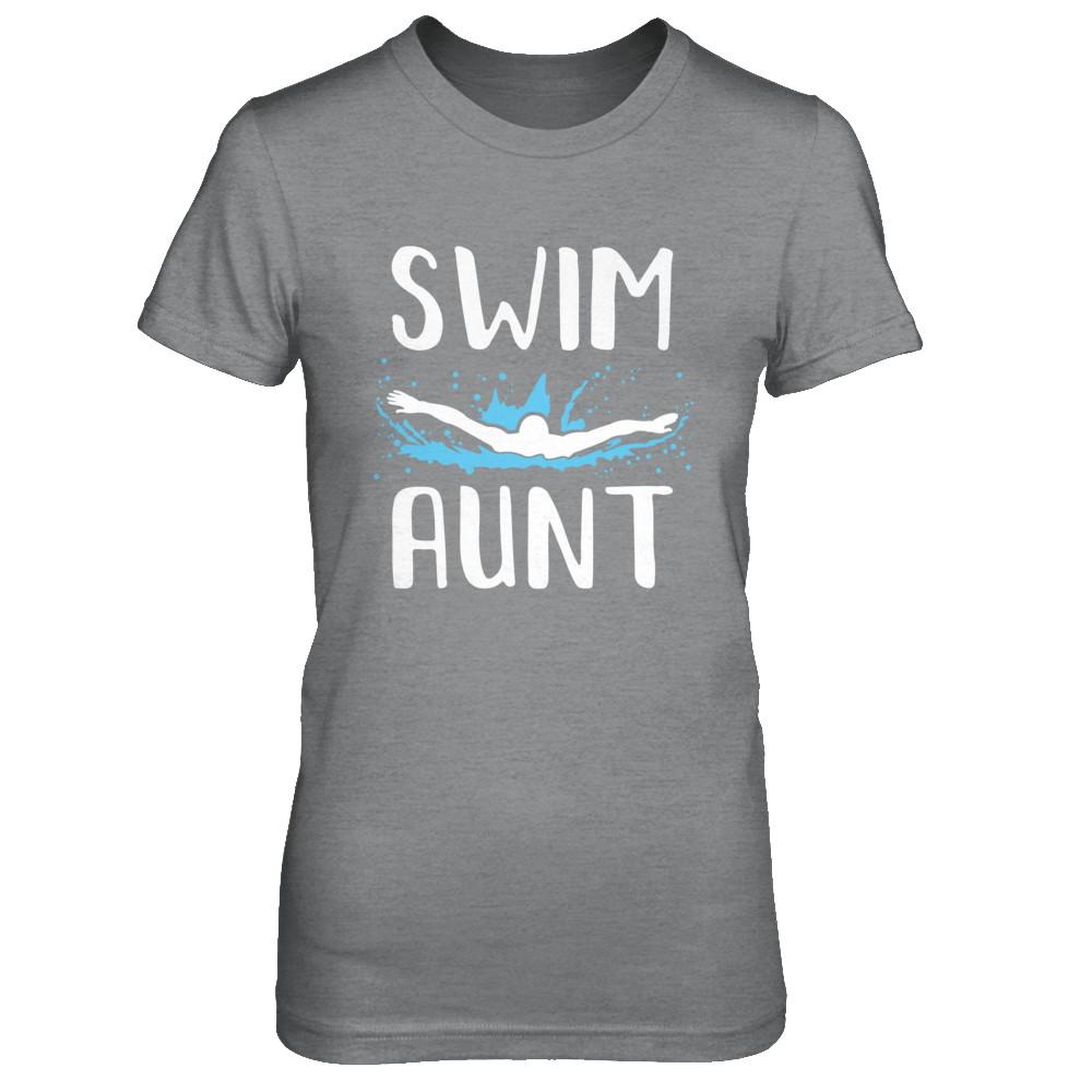 Swim Aunt Funny Swimming Birthday Gift-T-Shirt & Hoodie-Women's T-Shirt-Sport Grey