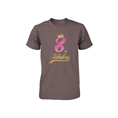 8Th And Fabulous Eight Birthday Youth-Youth Shirt-Youth T-Shirt-Asphalt