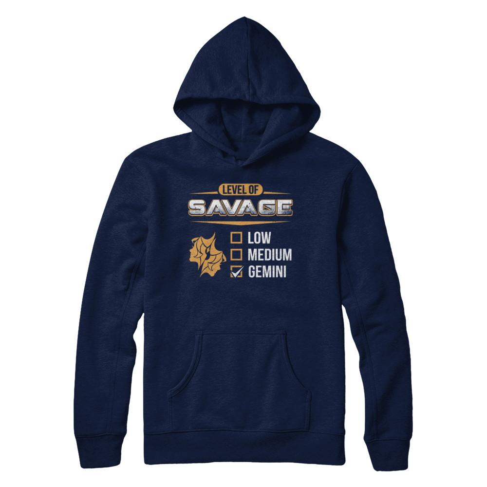 Level Of Savage Gemini-T-Shirt & Hoodie-Pullover Hoodie-Navy