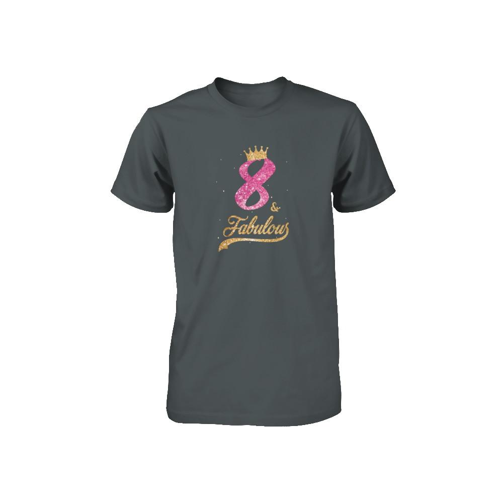 8Th And Fabulous Eight Birthday Youth-Youth Shirt-Toddler T-Shirt-Charcoal