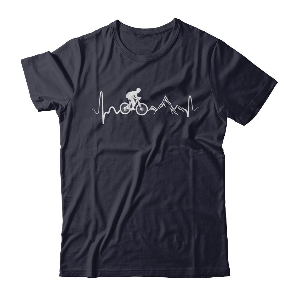 Mountain Bike Heartbeat-T-Shirt & Hoodie-Premium T-Shirt-Midnight Navy
