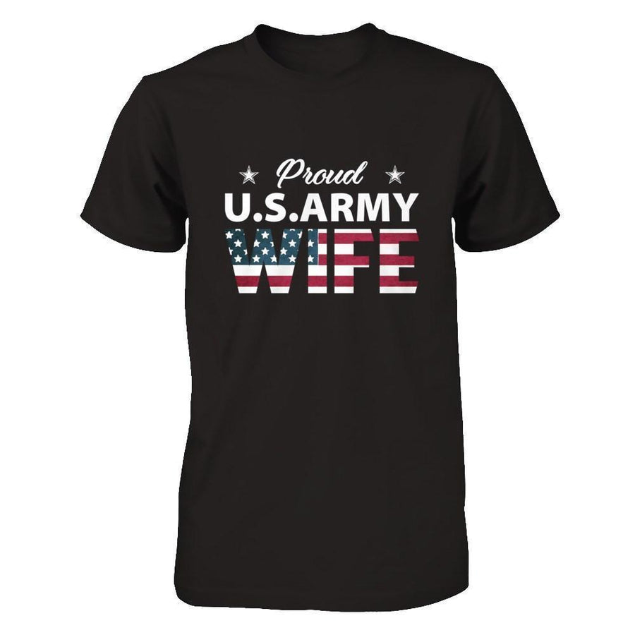 Proud Us Army Wife-T-Shirt & Hoodie-Premium T-Shirt-Black