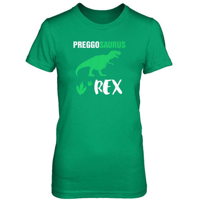 Preggosaurus Rex Pregnancy Mom Dinosaur Gift-T-Shirt & Tank Top-Women's T-Shirt-Irish Green
