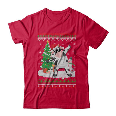 Santa Hat Cow Dabbing Christmas Ugly Sweater-T-Shirt & Sweatshirt-Classic T-Shirt-Red