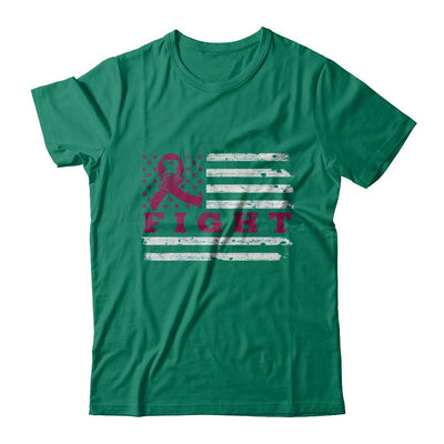 Fight Burgundy Ribbon US Flag Multiple Myeloma Awareness-T-Shirt & Hoodie-Classic T-Shirt-Kelly Green