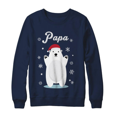 Papa Bear Christmas Santa Pajamas-T-Shirt & Sweatshirt-Crewneck Sweatshirt-Navy