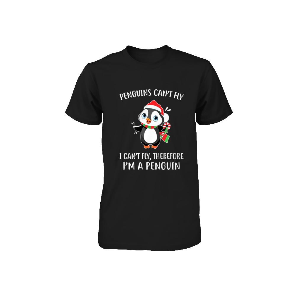 Funny Penguin I Can't Fly Christmas Gift Youth-Youth Shirt-Toddler T-Shirt-Black
