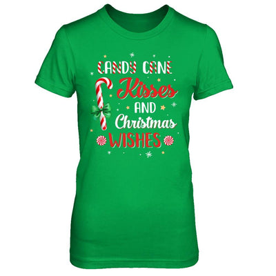 Candy Cane Kisses And Christmas Wishes Gifts-T-Shirt & Sweatshirt-Women's T-Shirt-Irish Green