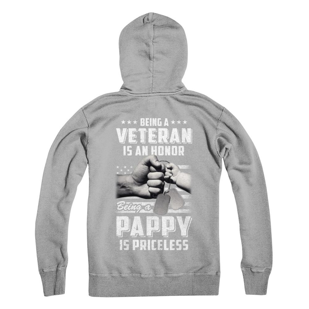 Being A Veteran Is An Honor Being A Pappy Is Priceless-T-Shirt & Hoodie-Pullover Hoodie-Light Steel