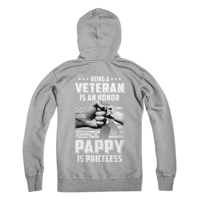 Being A Veteran Is An Honor Being A Pappy Is Priceless-T-Shirt & Hoodie-Pullover Hoodie-Light Steel
