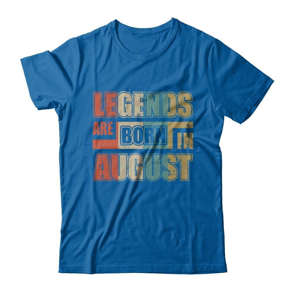 Classic Vintage Legends Are Born In August Birthday-T-Shirt & Hoodie-Classic T-Shirt-Royal