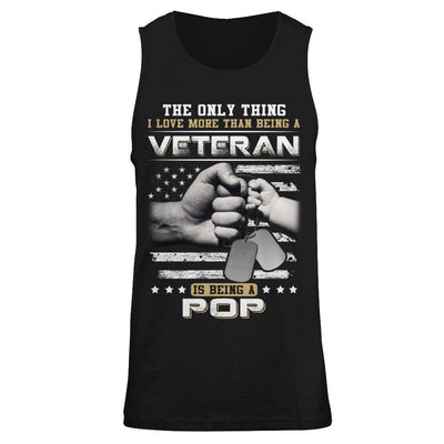 I Love More Than Being A Veteran Is Being A Pop-T-Shirt & Hoodie-Unisex Tank-Black
