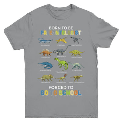 Born To Be A PALEONTOLOGIST Forced To Go To School Youth-Youth Shirt-Youth T-Shirt-Sport Grey