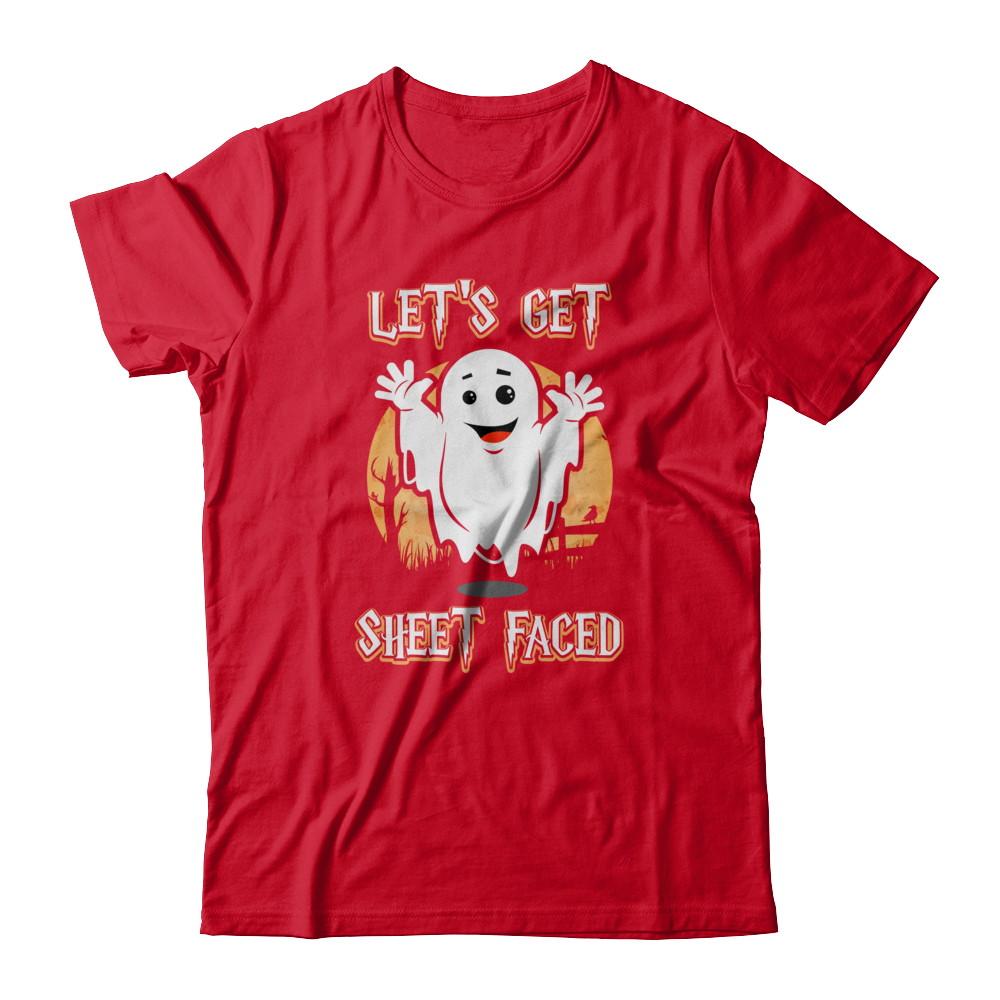Halloween Let's Get Sheet Faced-T-Shirt & Tank Top-Premium T-Shirt-Red