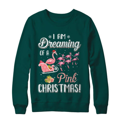 I Am Dreaming Of A Pink Christmas Funny Flamingo-T-Shirt & Sweatshirt-Crewneck Sweatshirt-Deep Forest
