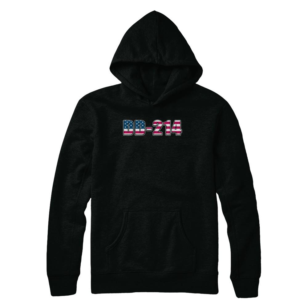 Proud DD-214 Alumni Vintage American US Veteran-T-Shirt & Hoodie-Hanes - Heavyweight Pullover Hoodie-Black
