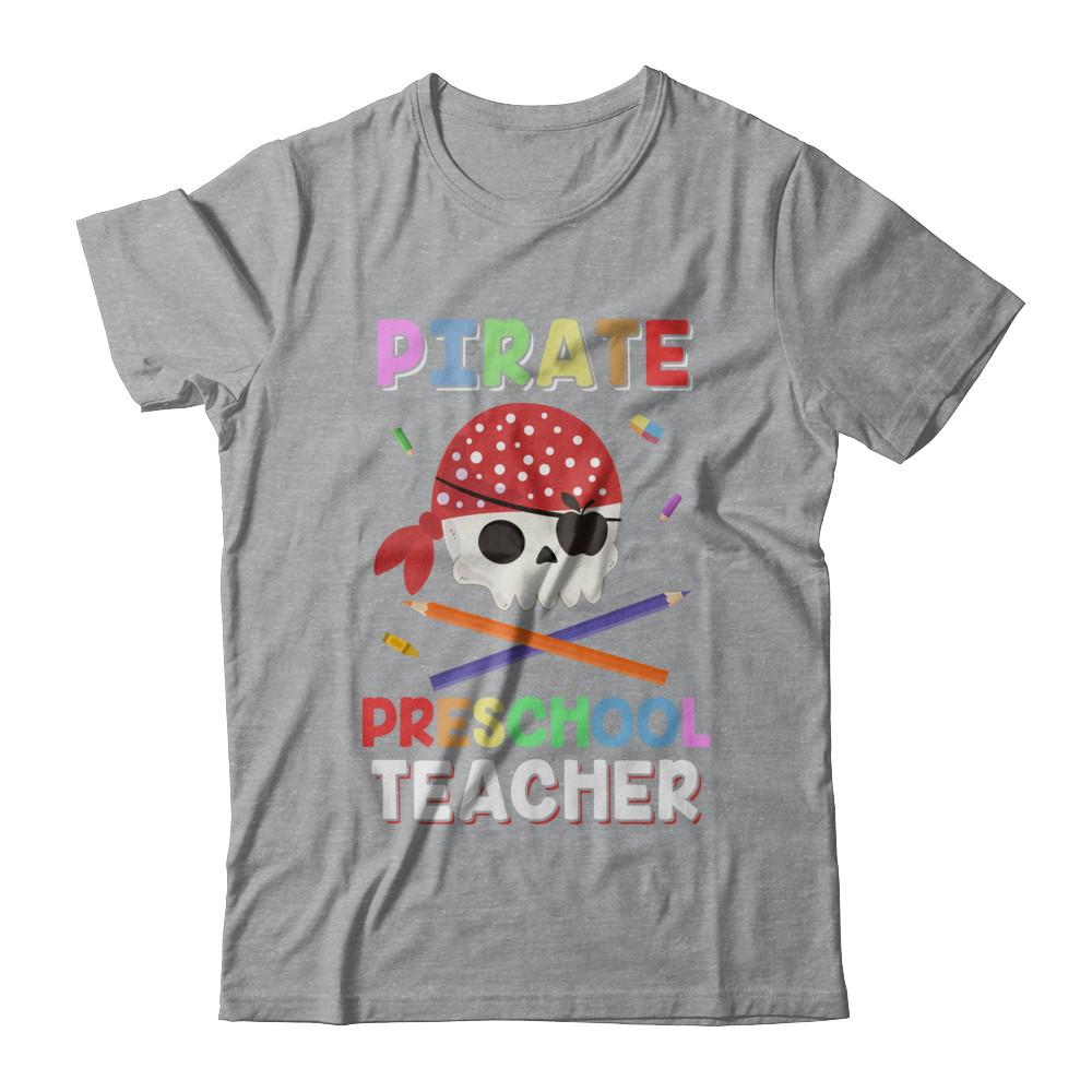 Pirate Preschool Teacher Costume Halloween-T-Shirt & Hoodie-Classic T-Shirt-Sport Grey