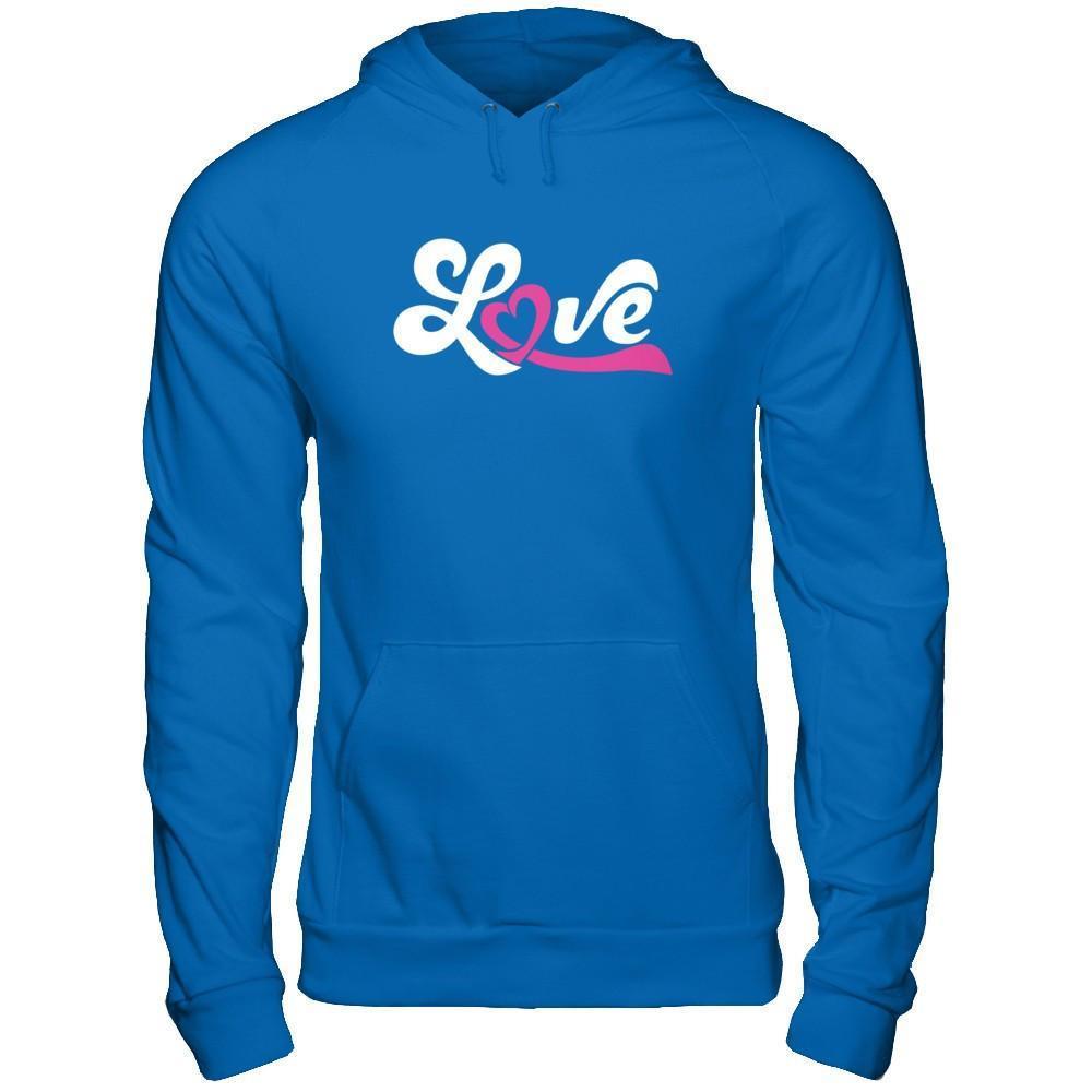 Love Pink Awareness Ribbon-T-Shirt & Hoodie-Pullover Hoodie-Royal