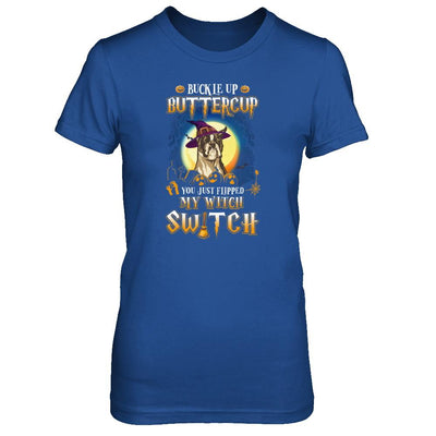 Buckle Up Buttercup Halloween Witch Boxer Costume-T-Shirt & Tank Top-Women's T-Shirt-Royal